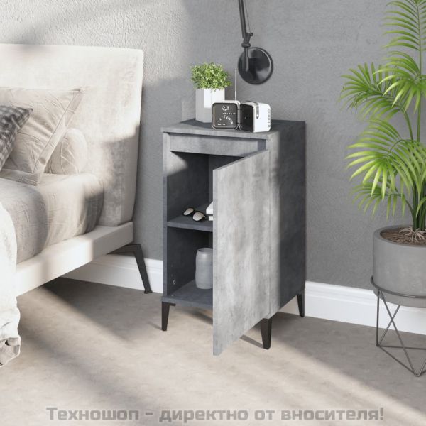 Нощни шкафчета, 2 бр, бетонно сиво, 40x35x70см, инженерно дърво
