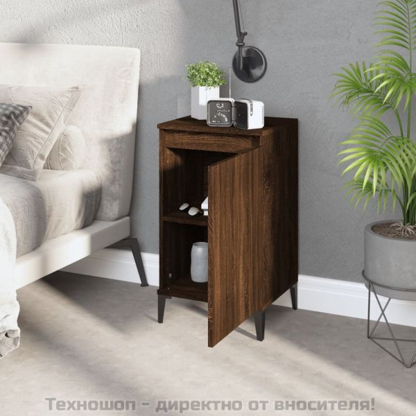 Нощни шкафчета, 2 бр, кафяв дъб, 40x35x70 см, инженерно дърво