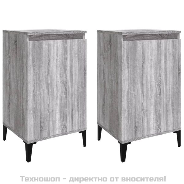 Нощни шкафчета, 2 бр, сив сонома, 40x35x70 см, инженерно дърво