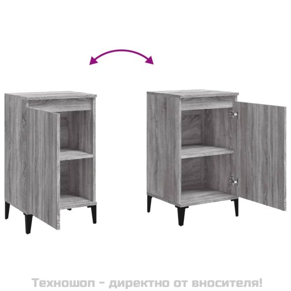 Нощни шкафчета, 2 бр, сив сонома, 40x35x70 см, инженерно дърво