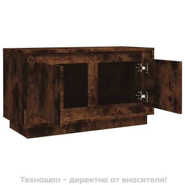ТВ шкаф, опушен дъб, 80x35x45 см, инженерно дърво