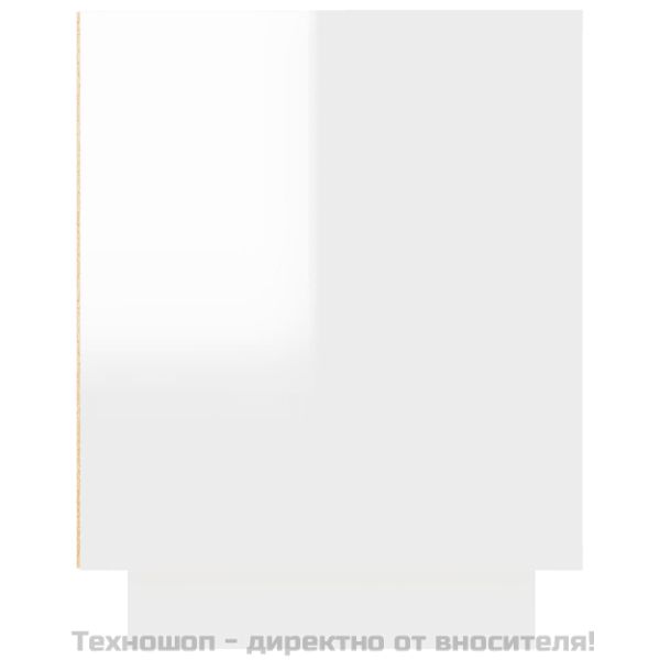 ТВ шкаф бял гланц 102x35x45 см инженерно дърво