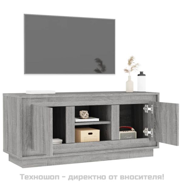 ТВ шкаф, сив сонома, 102x35x45 см, инженерно дърво
