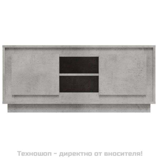 ТВ шкаф, бетонно сиво, 102x35x45 см, инженерно дърво