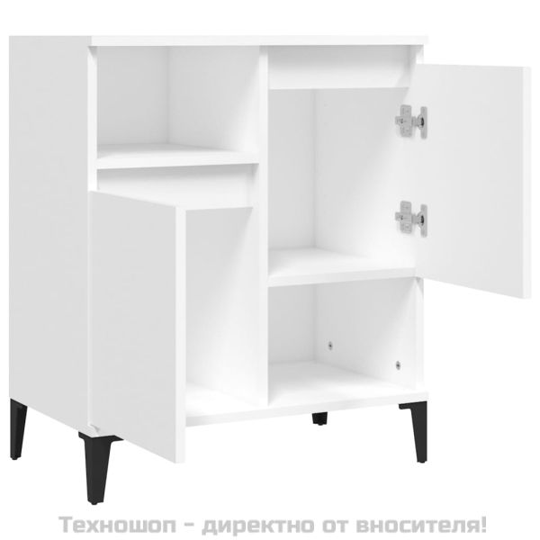 Сайдборд, бял, 60x35x70 см, инженерно дърво