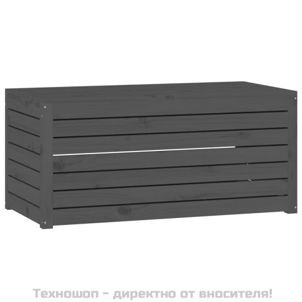 Градинска кутия сива 101x50,5x46,5 см масивна борова дървесина
