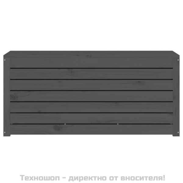 Градинска кутия сива 101x50,5x46,5 см масивна борова дървесина