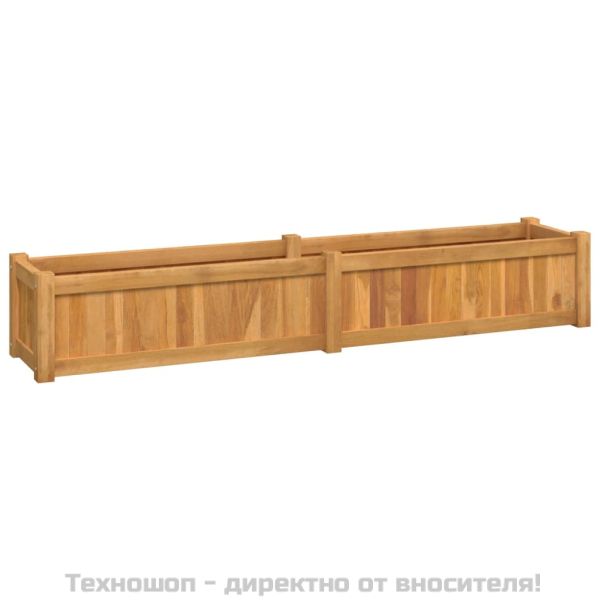 Повдигната леха 150x30x25 см тиково дърво масив