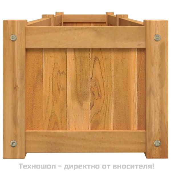 Повдигната леха 150x30x25 см тиково дърво масив