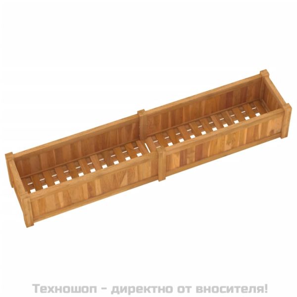 Повдигната леха 150x30x25 см тиково дърво масив