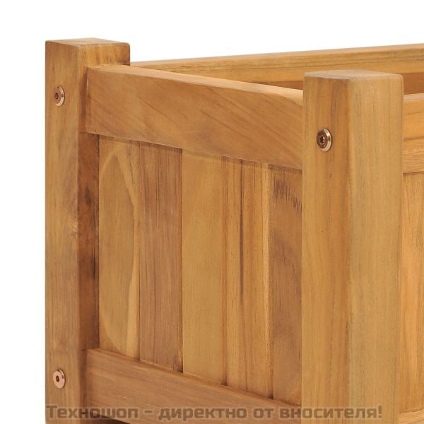 Повдигната леха 150x30x25 см тиково дърво масив