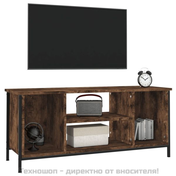 ТВ шкаф, oпушен дъб, 102x35x45 см, инженерно дърво