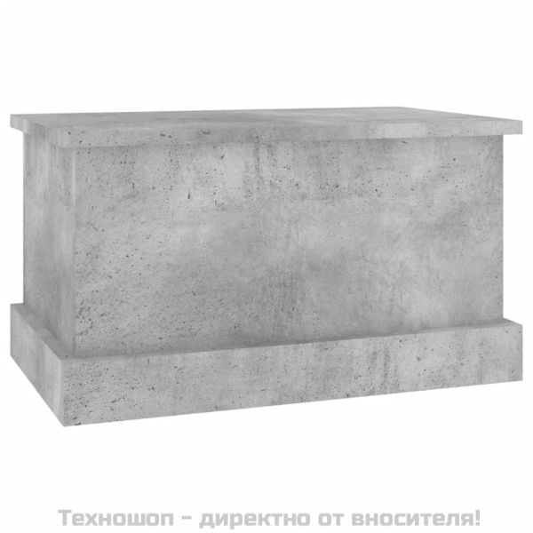 Кутия за съхранение, бетонно сиво, 50x30x28 см, инженерно дърво