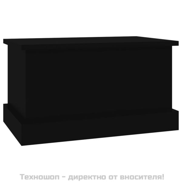 Кутия за съхранение, черна, 50x30x28 см, инженерна дървесина