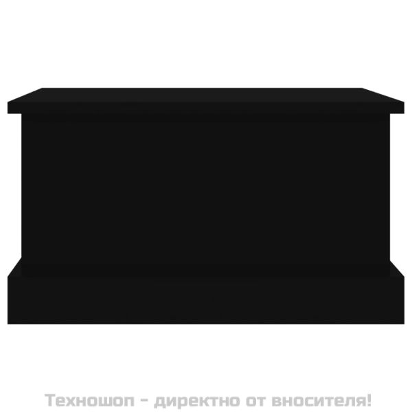 Кутия за съхранение, черна, 50x30x28 см, инженерна дървесина