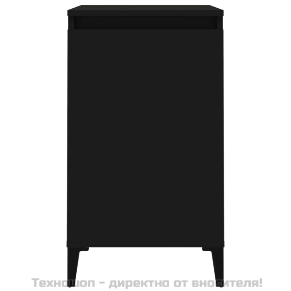 Нощни шкафчета, 2 бр, черни, 40x35x70 cm, инженерно дърво