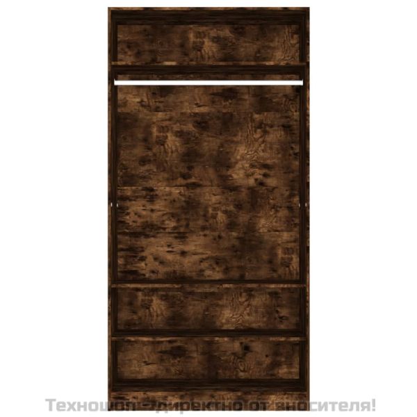 Гардероб, опушен дъб, 100x50x200 см, инженерно дърво