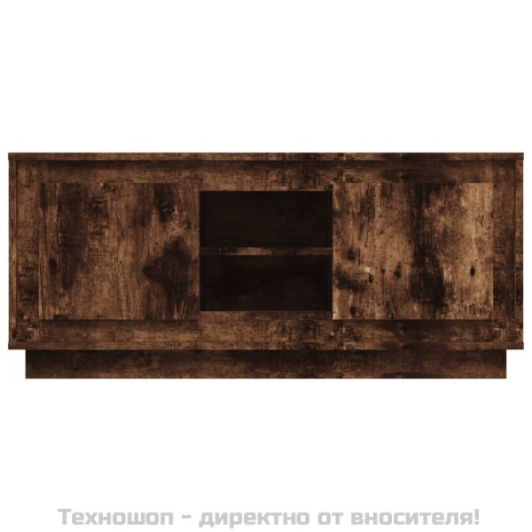 ТВ шкаф, oпушен дъб, 102x35x45 см, инженерно дърво