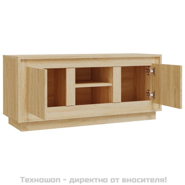 ТВ шкаф, бетонно сиво, 102x35x45 см, инженерно дърво