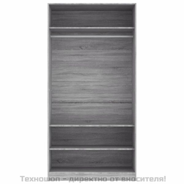 Гардероб, сив сонома, 100x50x200 см, инженерно дърво