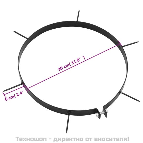 Скоби за аератор за трева 5 бр с шипове Ø 30 см желязо