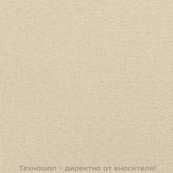 Разтегателен диван с поставки за чаши, кремав, плат