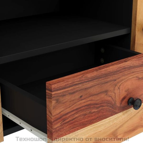 ТВ шкаф, 105x33,5x46 см, масивно акациево и инженерно дърво