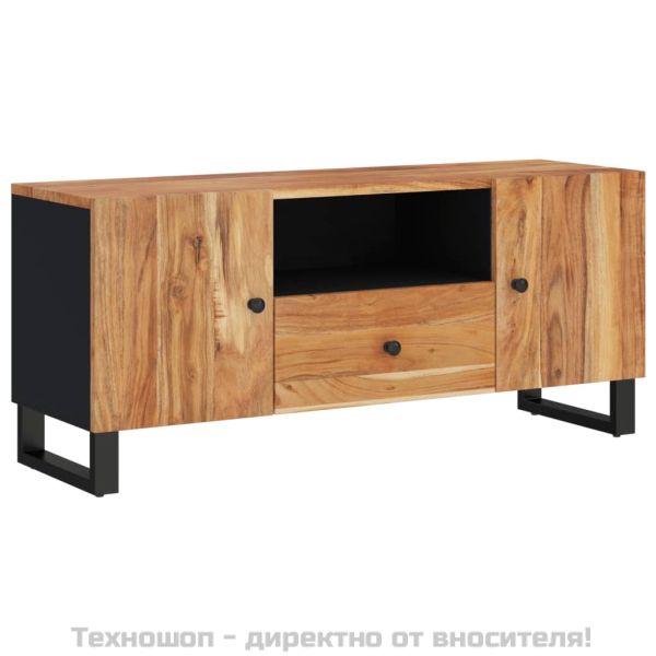ТВ шкаф, 105x33,5x46 см, масивно акациево и инженерно дърво