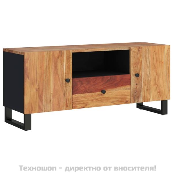 ТВ шкаф, 105x33,5x46 см, масивно акациево и инженерно дърво