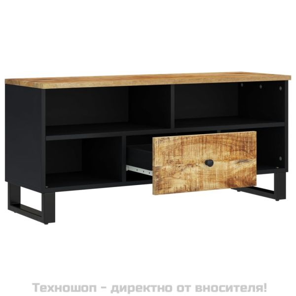 ТВ шкаф, 100x33x46 см, масивно мангово и инженерно дърво