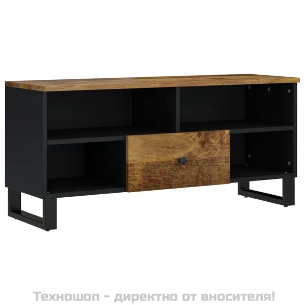 ТВ шкаф, 100x33x46 см, масивно мангово и инженерно дърво