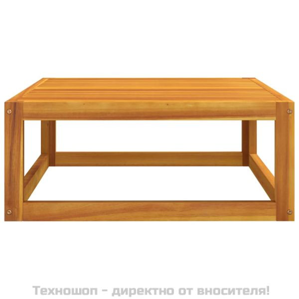 Градински лаундж комплект с възглавници, 3 части, акация масив