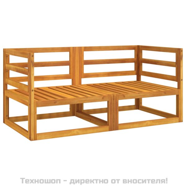 Модулни ъглови дивани 2 бр светлосиви възглавници акация масив