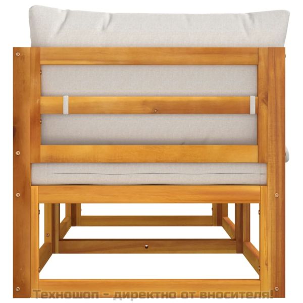 Модулни ъглови дивани 2 бр светлосиви възглавници акация масив