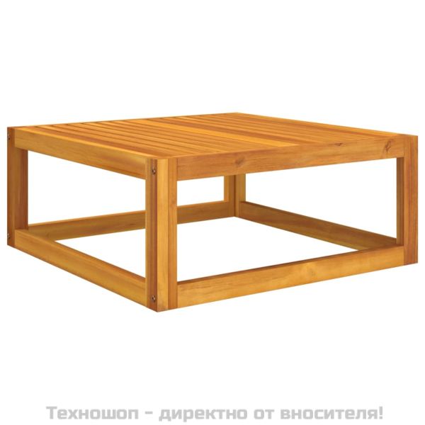 Градински лаундж комплект с възглавници, 3 части, акация масив