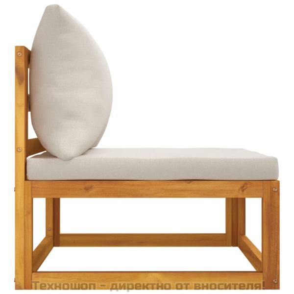 Градински комплект дивани с възглавници от 2 части акация масив