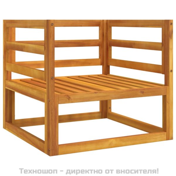 Градински стол със светлосиви възглавници, акация масив