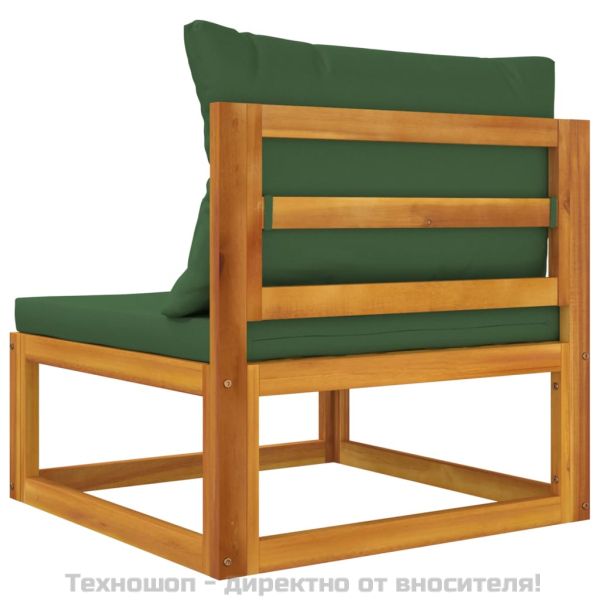 Градински комплект дивани с възглавници от 2 части акация масив