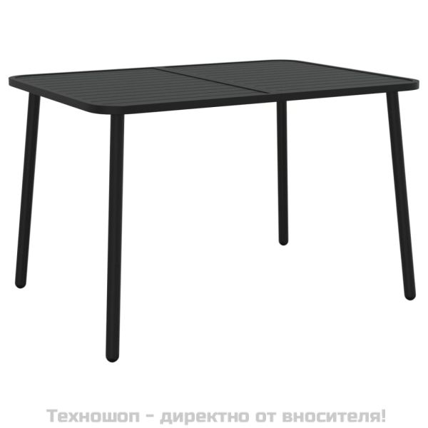 Градинска маса антрацит 1180x100x71 cм стомана