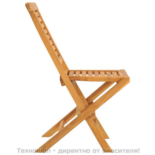 Сгъваеми градински столове, 2 бр, 47x63x90 см, тик масив