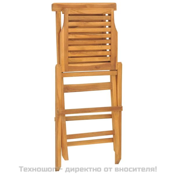 Сгъваеми градински столове, 2 бр, 47x63x90 см, тик масив