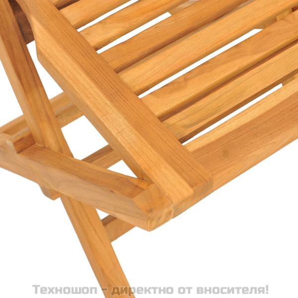 Сгъваеми градински столове, 2 бр, 47x63x90 см, тик масив