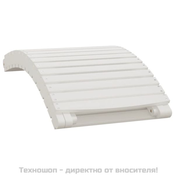 Шезлонг, бял, 184x55x64 см, акациево дърво масив