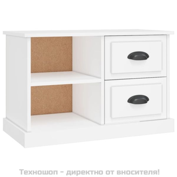 ТВ шкаф, бял, 73x35,5x47,5 см, инженерно дърво