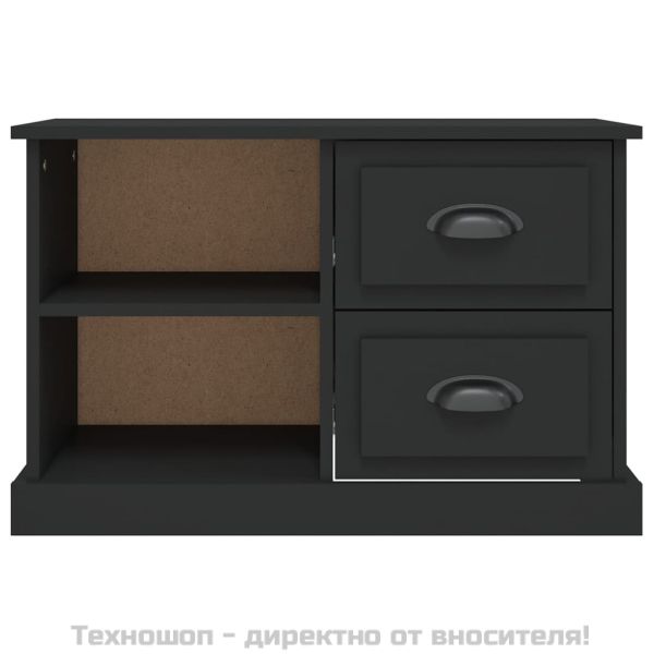 ТВ шкаф, черен, 73x35,5x47,5 см, инженерно дърво