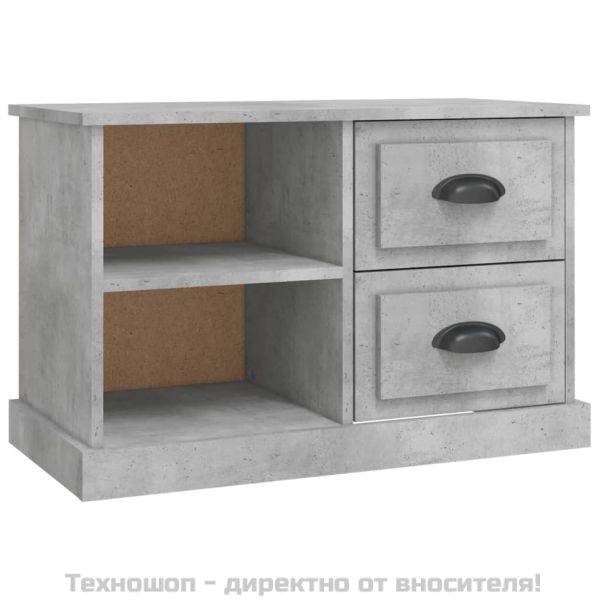 ТВ шкаф, бетонно сиво, 73x35,5x47,5 см, инженерно дърво