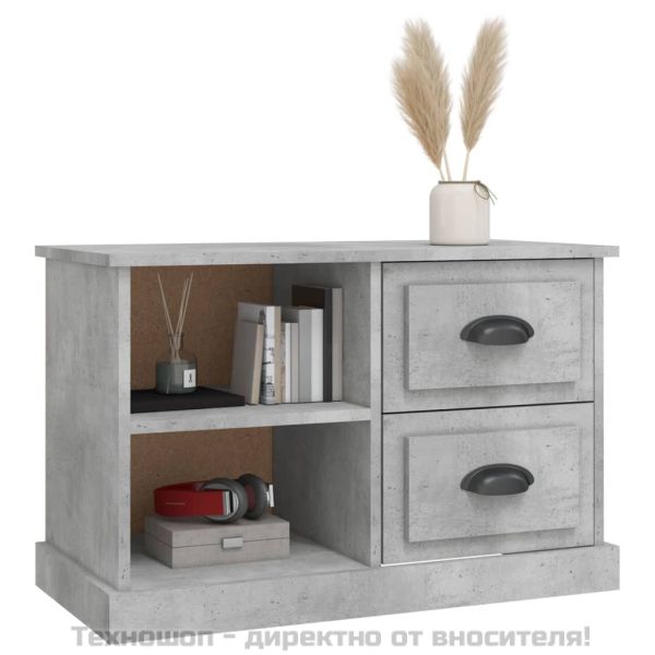 ТВ шкаф, бетонно сиво, 73x35,5x47,5 см, инженерно дърво