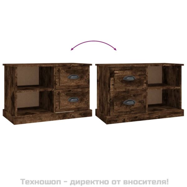 ТВ шкаф, опушен дъб, 73x35,5x47,5 см, инженерно дърво