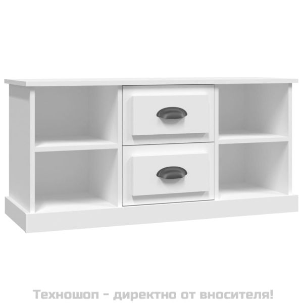 ТB шкаф, бял, 99,5x35,5x4 см, инженерно дърво