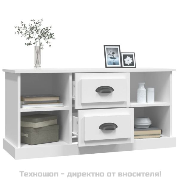 ТB шкаф, бял, 99,5x35,5x4 см, инженерно дърво